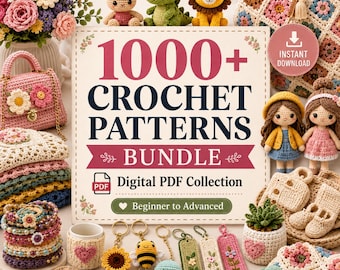 1000+ Amigurumi Crochet Patterns Bundle PDF, Beginner's Friendly crochet collection & DIY Books (Digital Download)