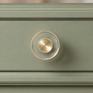 Clear Acrylic Cabinet Knob, Gold Round Drawer Knob, Modern Dresser Knob, Decorative Furniture Hardware, Lucite Cabinet Knob