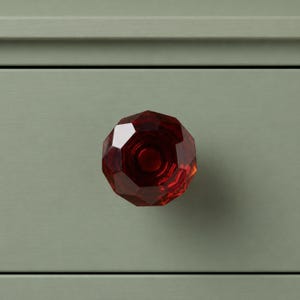 Glass Jewel Cabinet Knob, Geometric Drawer Knob, Stained Glass Dresser Knob, Decorative Furniture Hardware