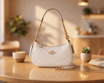 Coach Teri Signature Canvas Shoulder Bag, Everyday Chic Handbag