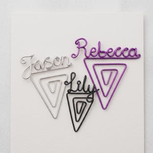 Custom Metal Wire Name Bookmark, Triangular Paperclip Style Marker, Personalized Letter Page Clip,Graduation Birthday Gift For Friend