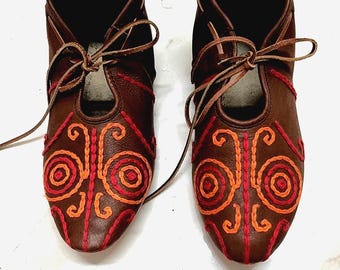 Handmade Viking Leather Shoes | Medieval Footwear | Historical Reenactment | LARP & Renaissance Faire