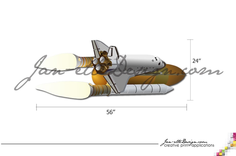 Large Space Shuttle Fabric Wall Decal Space Wall Decal