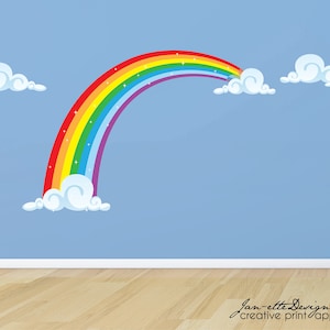 Rainbow Fabric Wall Decal, Rainbow Wall Sticker image 1