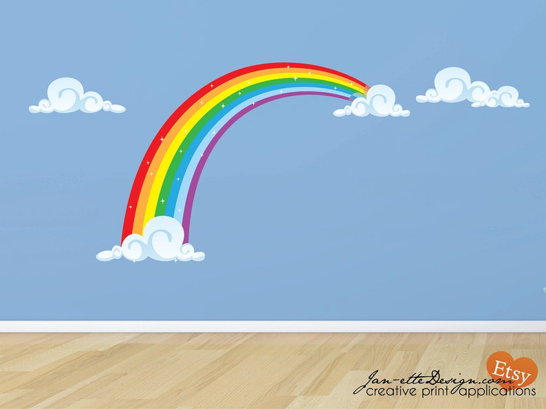 Rainbow Fabric Wall Decal, Rainbow Wall Sticker image 1