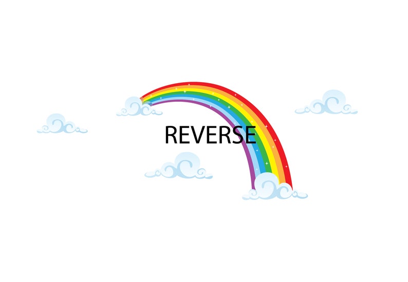 Rainbow Fabric Wall Decal, Rainbow Wall Sticker Reverse Image