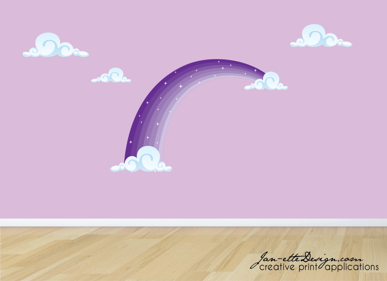 Rainbow Fabric Wall Decal Pink Rainbow Wall Sticker Rainbow Etsy