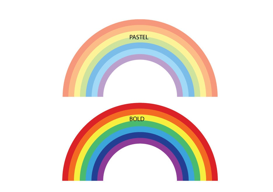 Large Rainbow Wall Decalrainbow Roompeel and Stick Rainbow Etsy UK