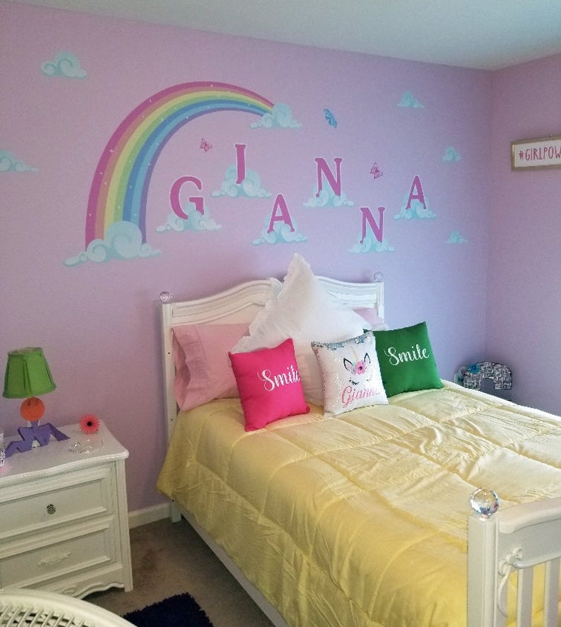 Removable and Reusable Bedroom Wall Decalsgirls Pink Pastel Etsy
