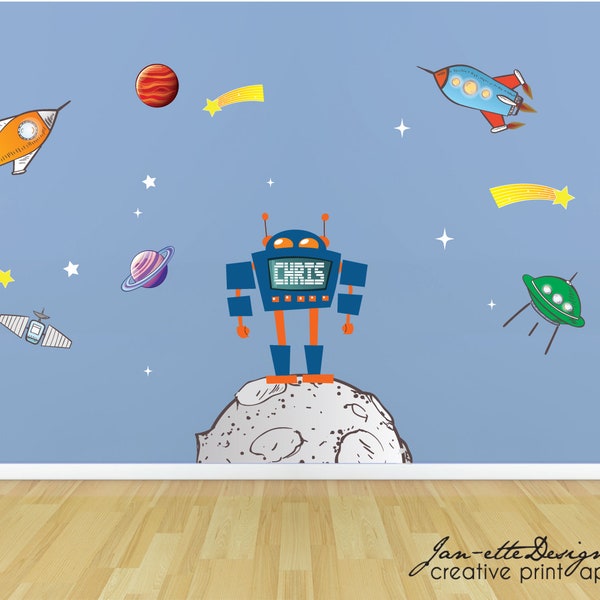 Fabric Space Robot Etsy