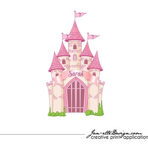 Pink Princess Castle Fabric Wall Decal, Castle Wall Decal, Castle Wall Sticker image 2