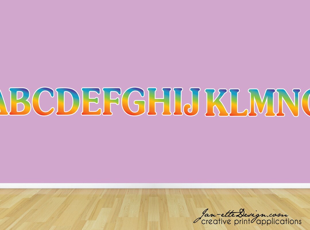Rainbow Letter Wall Decals, Kid Wall Decals,removable and Repositionable Fabric Wall Decals Etsy