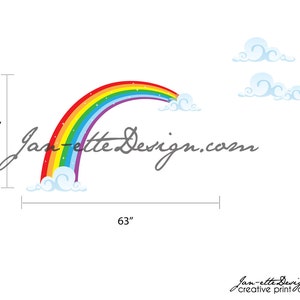 Rainbow Fabric Wall Decal, Rainbow Wall Sticker Image as Shown