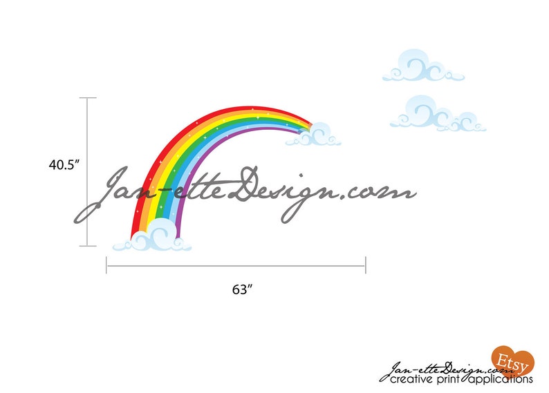 Rainbow Fabric Wall Decal, Rainbow Wall Sticker Image as Shown