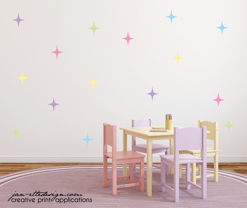 girl wall decalsstar wall stickerssparkle star wall decals | etsy