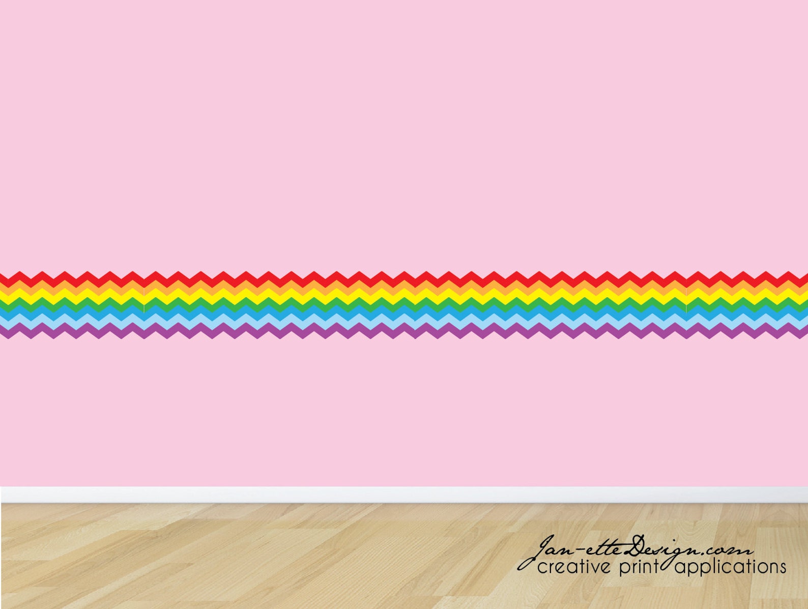 Rainbow Wall Borderrainbow Chevron Wall Decal | Etsy