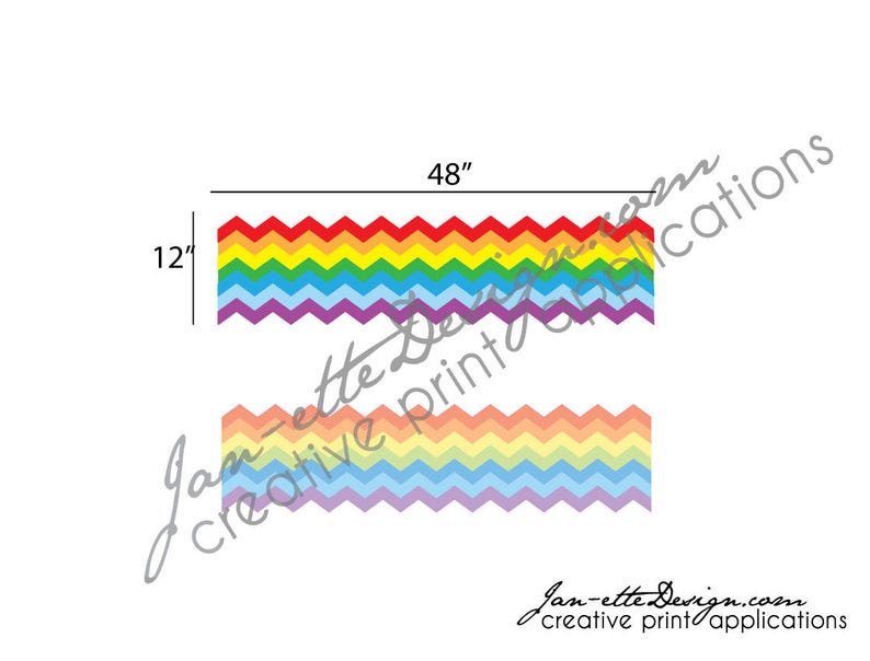 Rainbow Wall BorderRainbow Chevron Wall Decal | Etsy