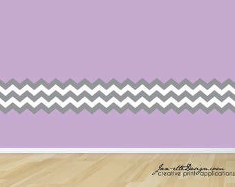 Large Chevron Wall Decal, Chevron Pattern Wall Border, Chevron Wall Art,Chevron Nursery Wall Decals