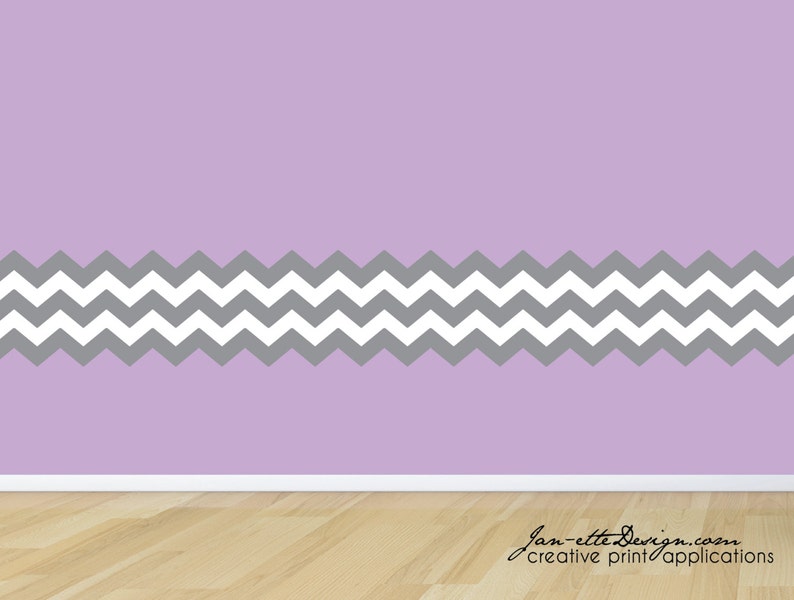 Large Chevron Wall Decal Chevron Pattern Wall Border Chevron | Etsy