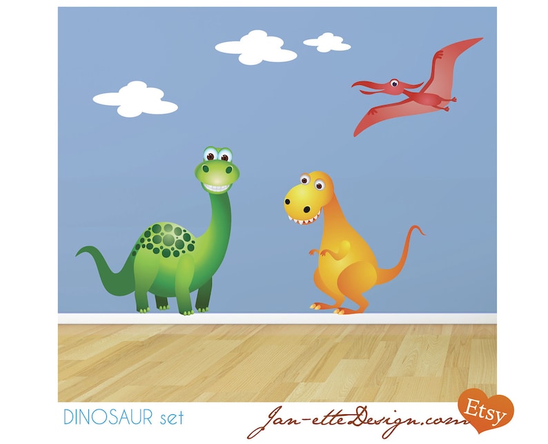 Dinosaur Wall Decalskids Dinosaur Stickers Dinosaur Bedroom Etsy