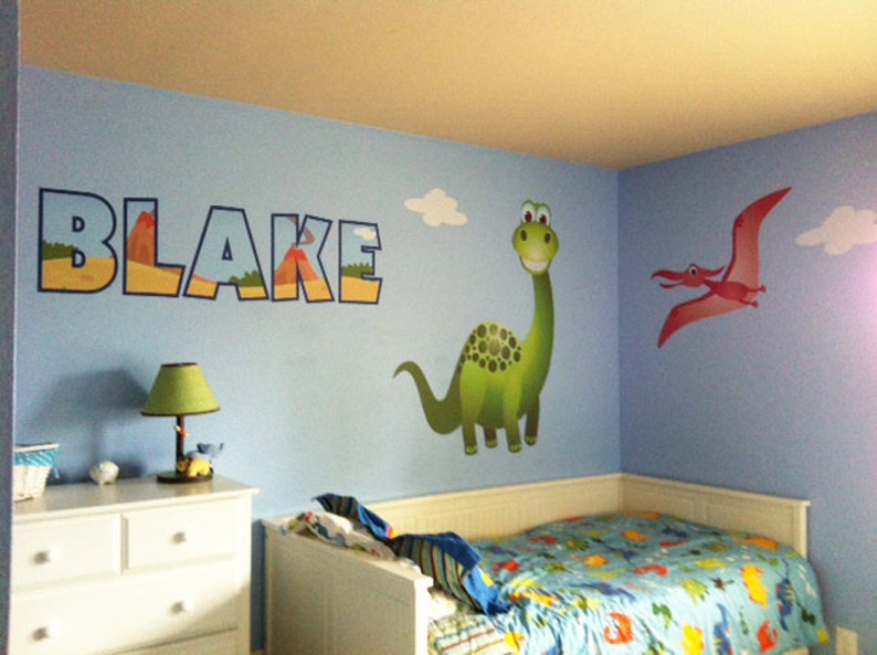 Dinosaur Wall Decalskids Dinosaur Stickers Dinosaur Bedroom Etsy