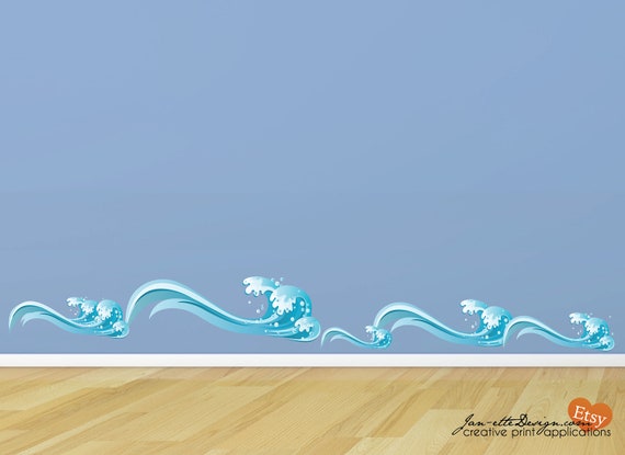 Ocean Waves Fabric Wall Decal Setremovable And Repositionable - Ocean Wave Wall Decals Ocean Waves Fabric Wall Decal Setremovable And Repositionable - Ocean Wave Wall Decals