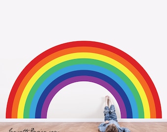 Large Rainbow Wall Decal,Rainbow Room,Peel and Stick Rainbow Sticker,Removable Fabric Decal