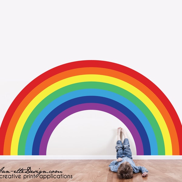 Large Rainbow Wall Decal,Rainbow Room,Peel and Stick Rainbow Sticker,Removable Fabric Decal