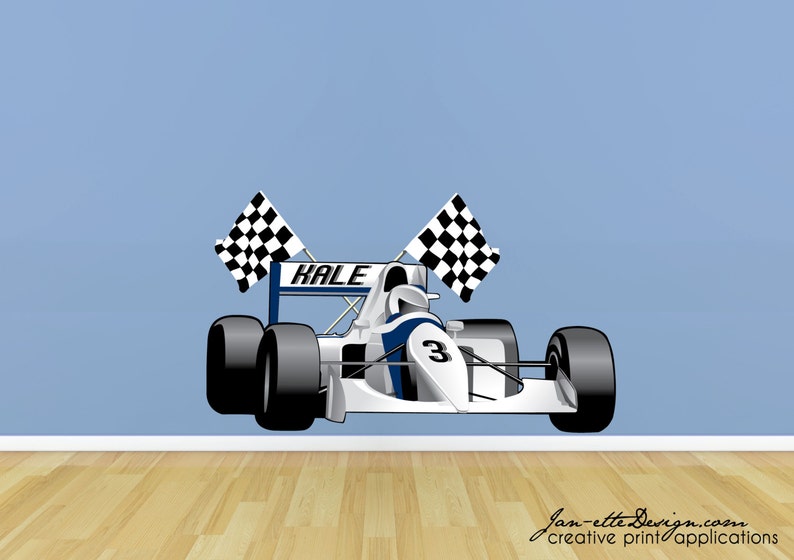 Race Car Wall Decal Race Car Wall Art Race Car Sticker Etsy Australia