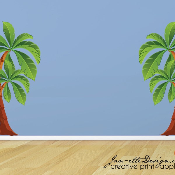 Kids Palm Tree Wall Decals, Large Removable and Reposotionable Fabric Wall Stickers