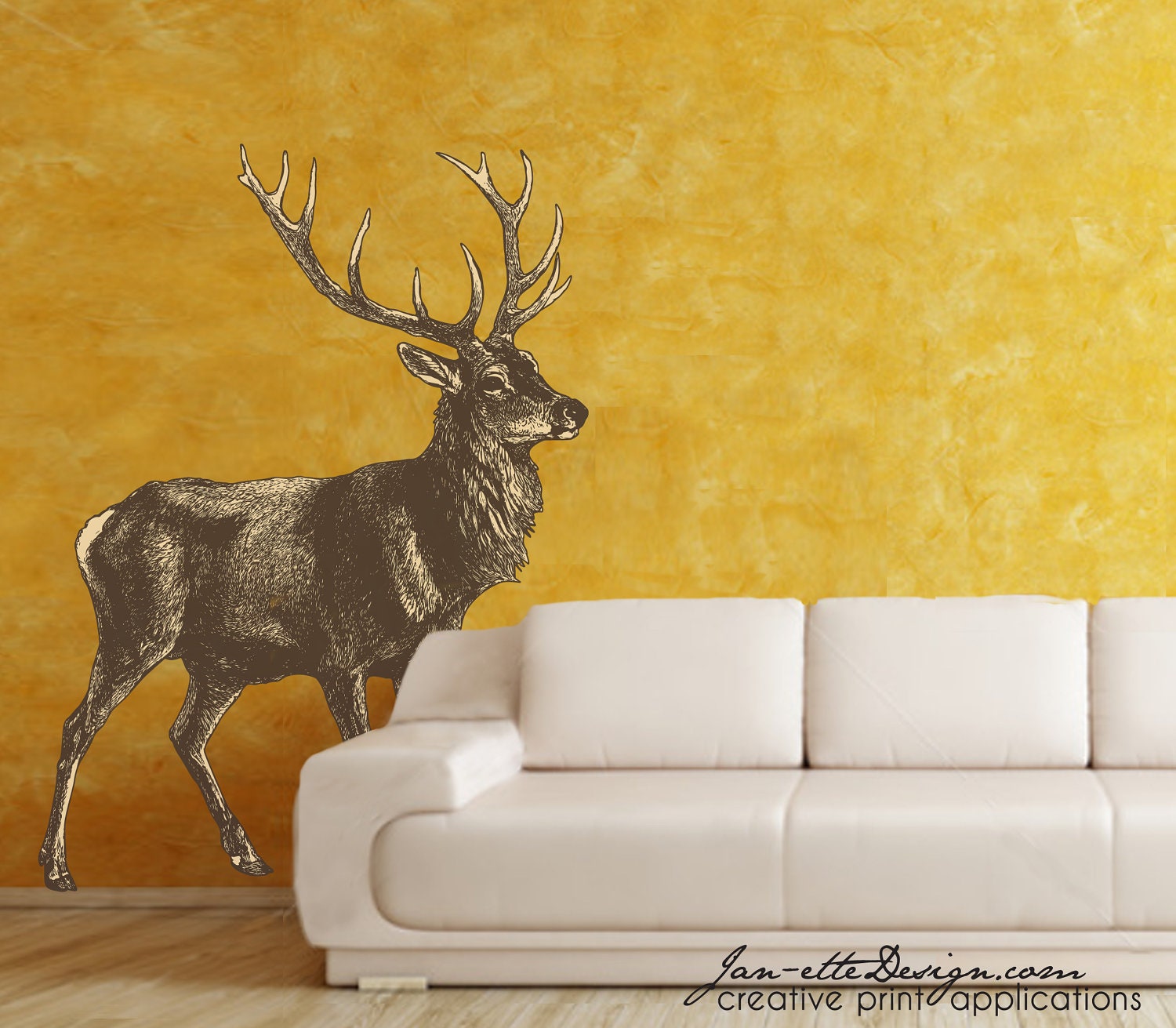Large Deer Wall Decalremovable and Reusable Wall Decal for Etsy