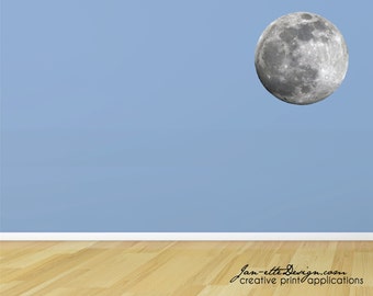 Full Moon Fabric Wall Decal, Moon Wall Sticker, Space Wall Art