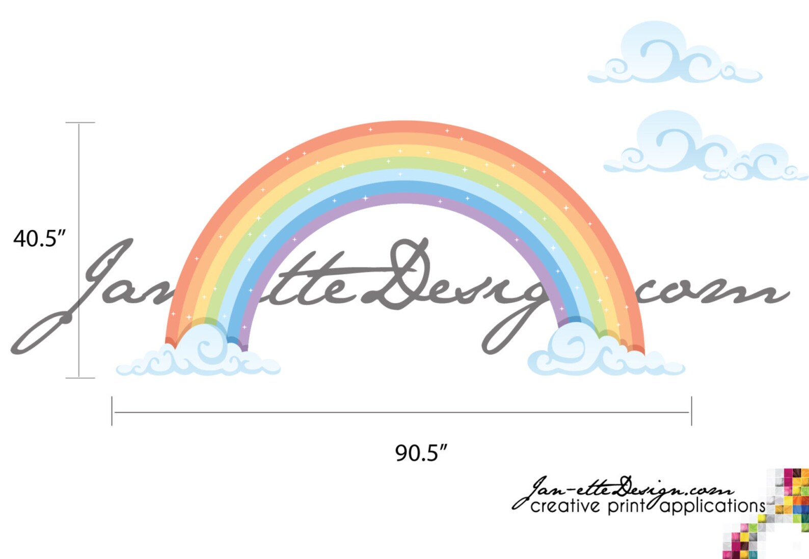 Large Pastel Rainbow Wall Decal Removable Peel and Stick Etsy