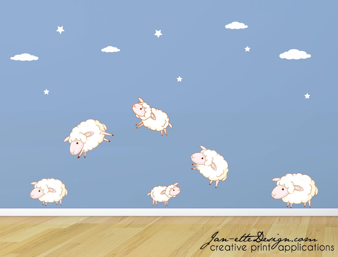 Sheep Wall Decalscounting Sheep Nursery Wall Etsy