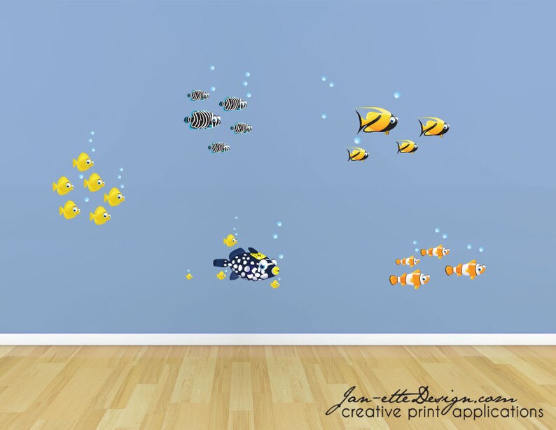 Kids Fish Wall Decals Ocean and Under the Sea Theme Etsy