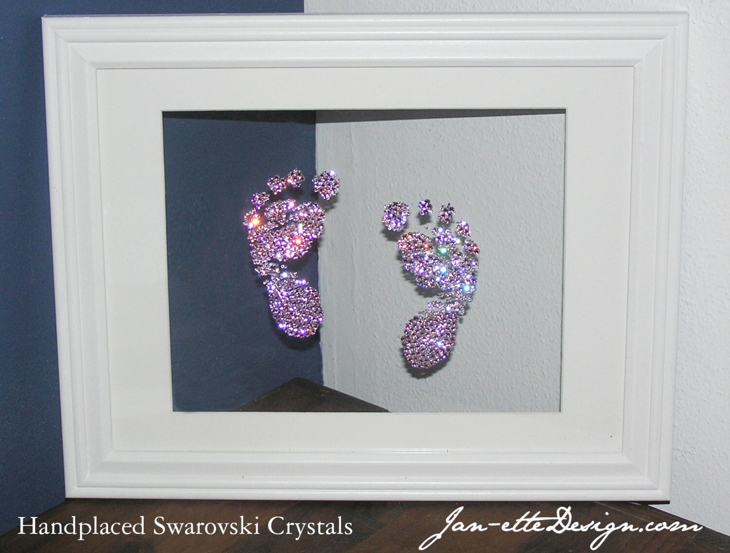 Nursery Wall ArtCustom Swarovski Crystal Baby FootPrints Etsy