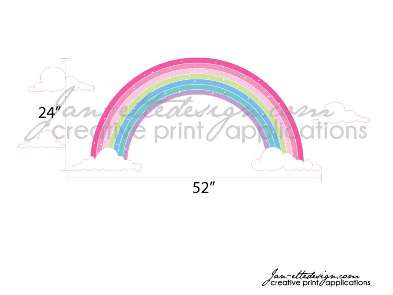 Rainbow Wall Decal Pink Rainbow Fabric Wall Stickergirls Etsy