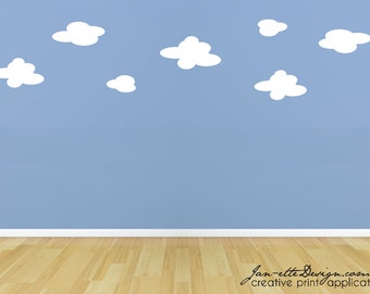 Kids Cloud Wall Decals,Removable Fabric Wall Decals
