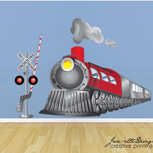 Kids Wall Decal Train Fabric Wall Decal Train Wall Art Etsy