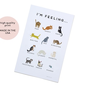 cat feelings poster