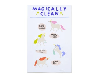 Unicorn Magical Bathroom Poster
