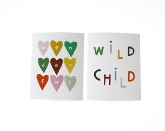 kid art print set of 2 - wild and wonderful