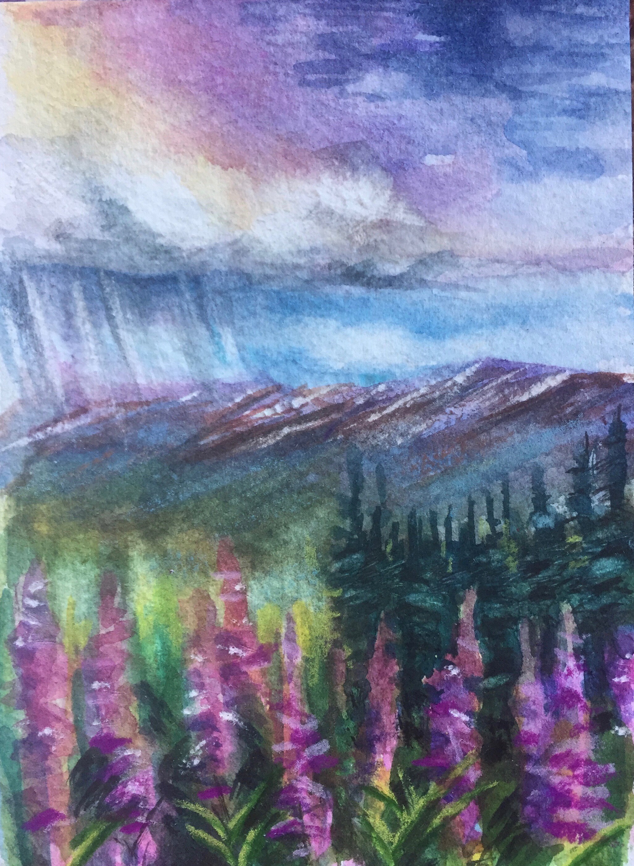 Teeny Tiny Original Watercolor Fireweed Summer | Etsy
