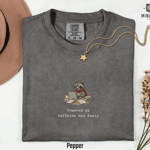 Stressed Raccoon at Messy Desk T-shirt | Woodland Office Animal Tee