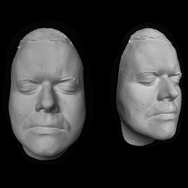 H. R. GIGER op bestelling gemaakt kunstenaar wit plastic levensmasker leven cast lifecast speciale effecten film fx buste sculptuur levensgrote prop