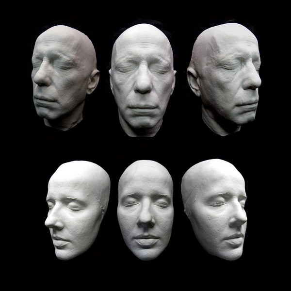 Rare white Plastic Resin Lifecast Lifemasks of INGRID BERGMAN and Humphrey BOGART life mask casts historical golden age motion picture