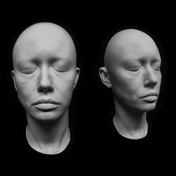 OLGA KURYLENKO Made to order White Plastic resin lifecast life mask movie prop prosthetics make-up  head cast face sculpture fxLife Size