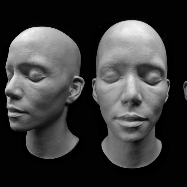 White Plastic Lifemask HALLE BERRY made to order life mask Lifecast cast prop face head special effects make-up prosthetics bust Life Size