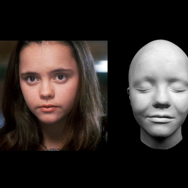 LIFE MASK White plastic Christina Ricci made to order 3/4 special effects fx life cast Lifecast prop head face life size 1:1Life Size
