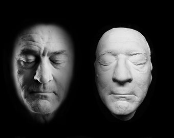 LIFE MASK White PLASTIC Resin Robert De Niro made to order Lifemask Lifecast casting Prop Face Prosthetic  Make upLife Size